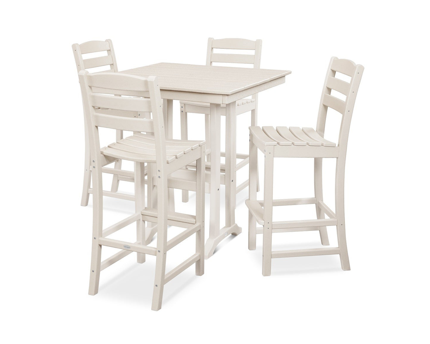 POLYWOOD La Casa Cafe 5-Piece Farmhouse Trestle Bar Set