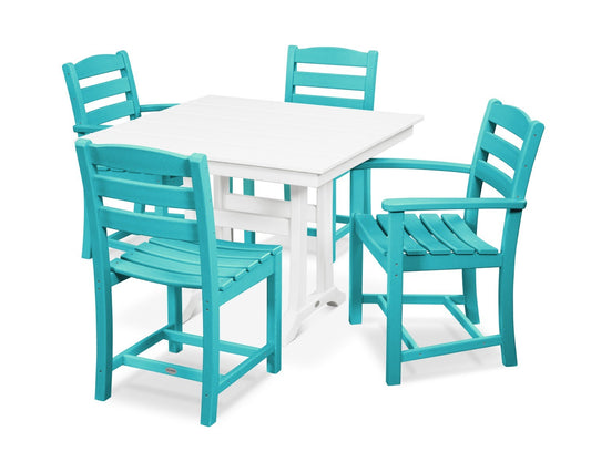 POLYWOOD La Casa Cafe 5-Piece Farmhouse Trestle Dining Set