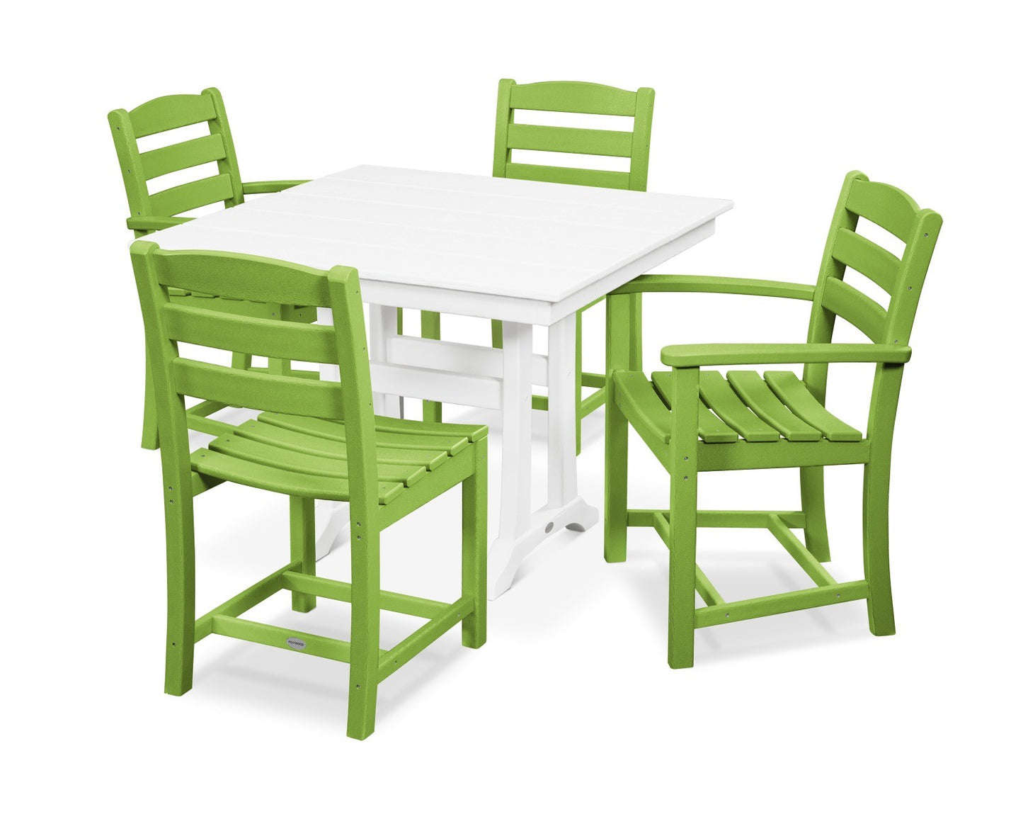 POLYWOOD La Casa Cafe 5-Piece Farmhouse Trestle Dining Set