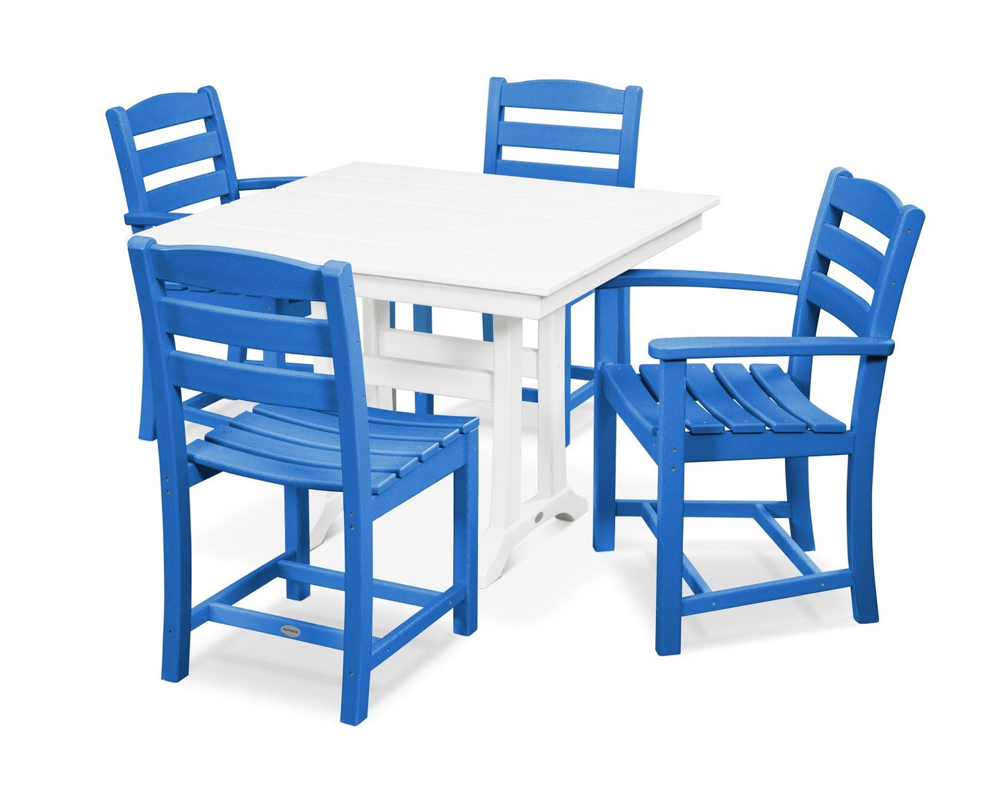 POLYWOOD La Casa Cafe 5-Piece Farmhouse Trestle Dining Set