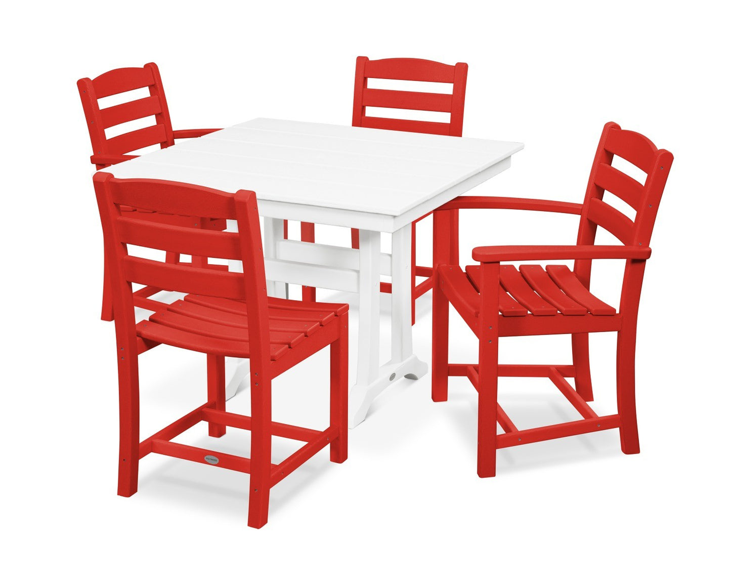POLYWOOD La Casa Cafe 5-Piece Farmhouse Trestle Dining Set