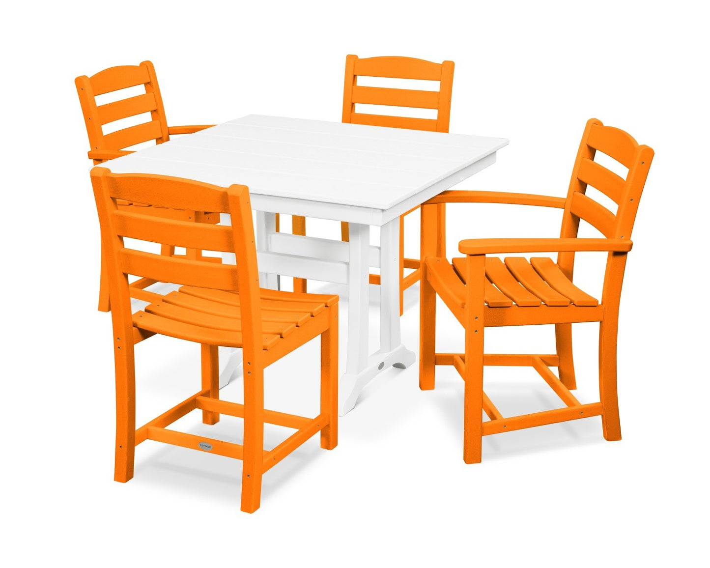 POLYWOOD La Casa Cafe 5-Piece Farmhouse Trestle Dining Set