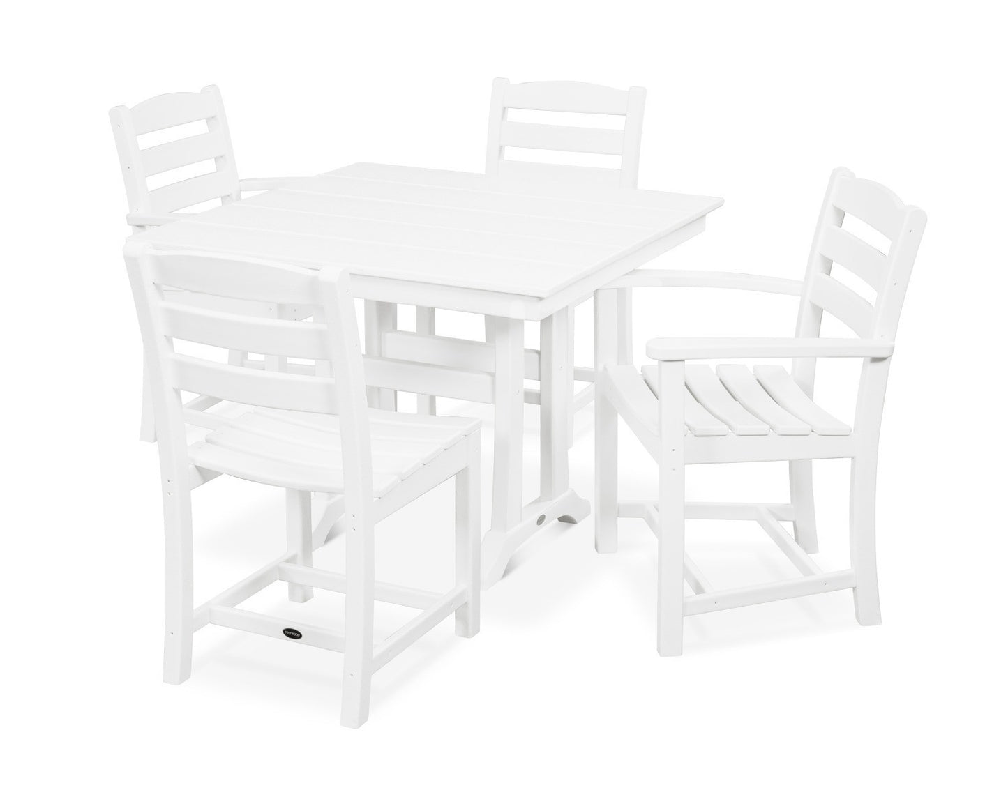 POLYWOOD La Casa Cafe 5-Piece Farmhouse Trestle Dining Set