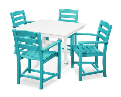 POLYWOOD La Casa Cafe 5-Piece Farmhouse Trestle Arm Chair Dining Set