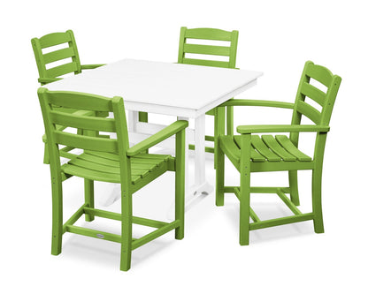 POLYWOOD La Casa Cafe 5-Piece Farmhouse Trestle Arm Chair Dining Set