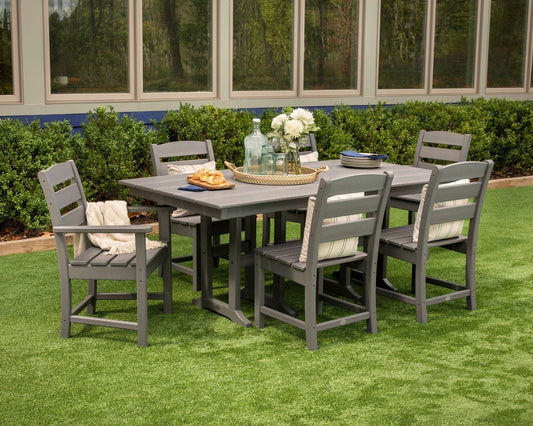 POLYWOOD Lakeside 7-Piece Farmhouse Dining Set