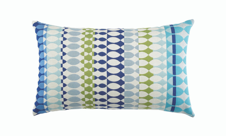 Modern Oval Ocean Lumbar Pillow