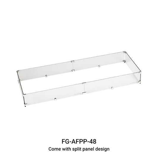 Rectangular Fire Table Fire Wind Guard 48 x 14