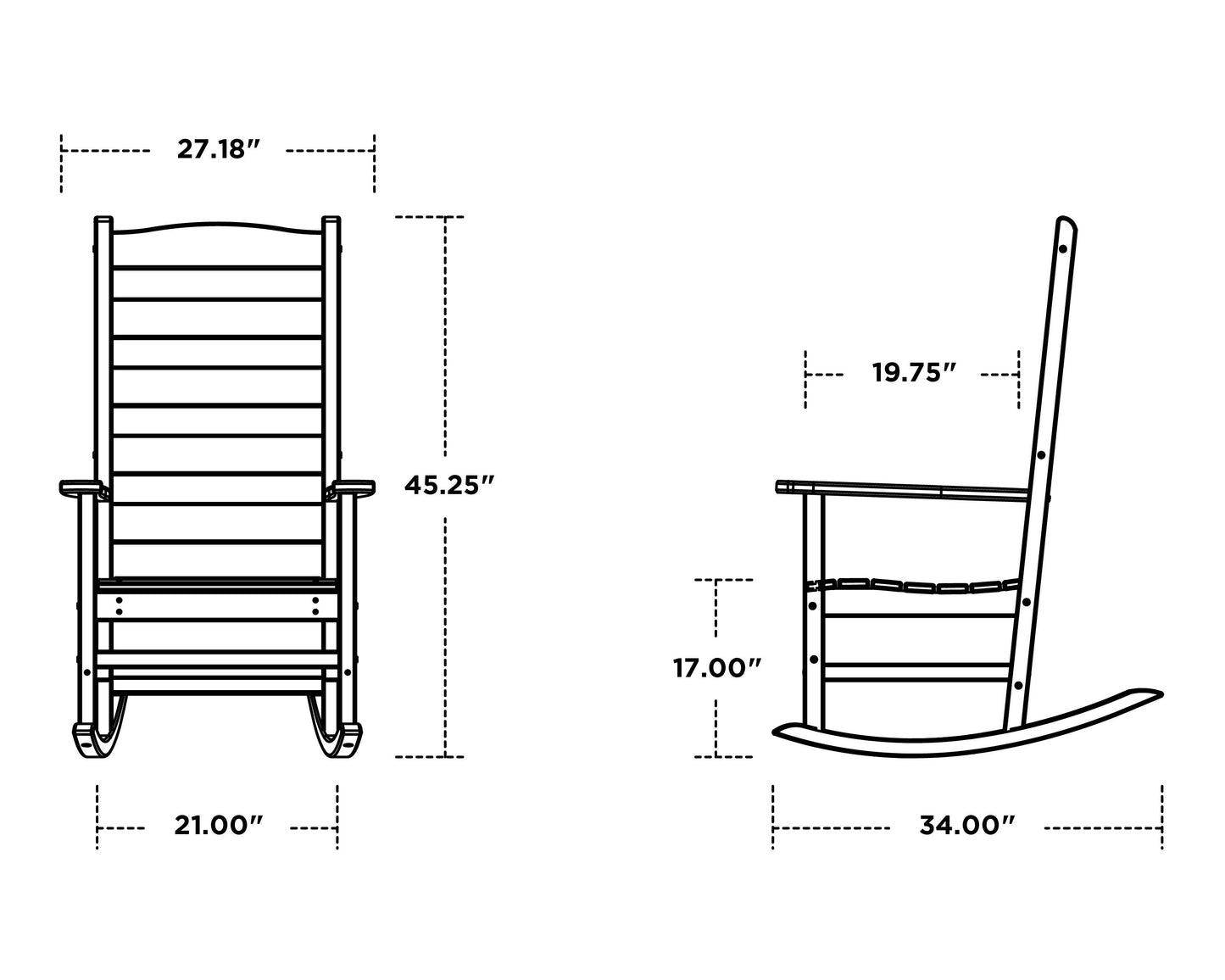 POLYWOOD Shaker Porch Rocking Chair