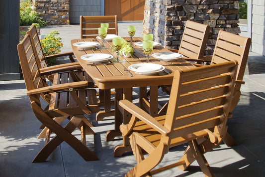 Polywood Signature Folding Chairs With Nautical Dining Table Set