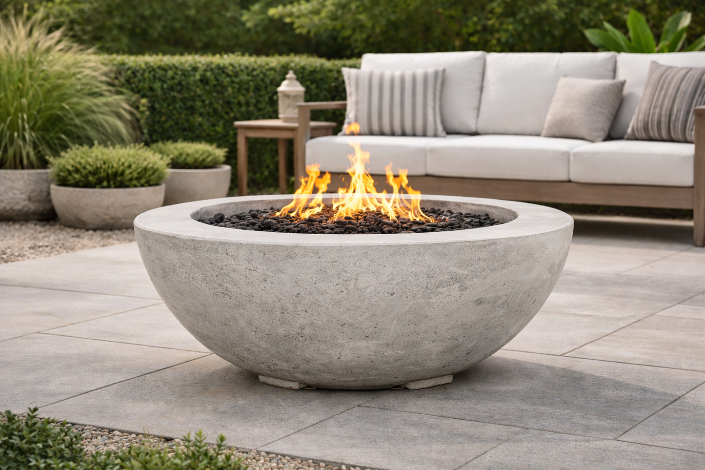 Signature Collective 1 Concrete Gas Fire Bowl - natural 