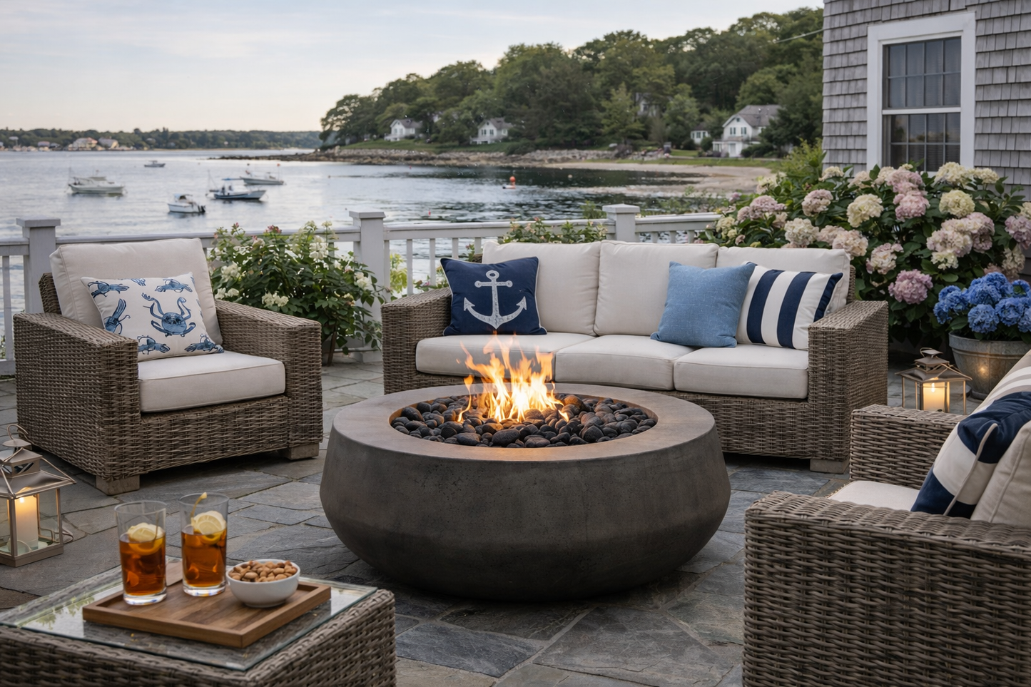 Nest Fire Bowl | 36" Round Concrete Gas Fire Pit