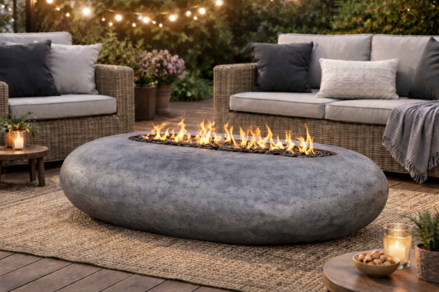 Collective Oval Concrete Fire Pit
