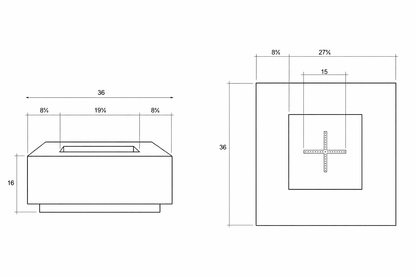 Studio 2 Concrete Fire Table 36" Square