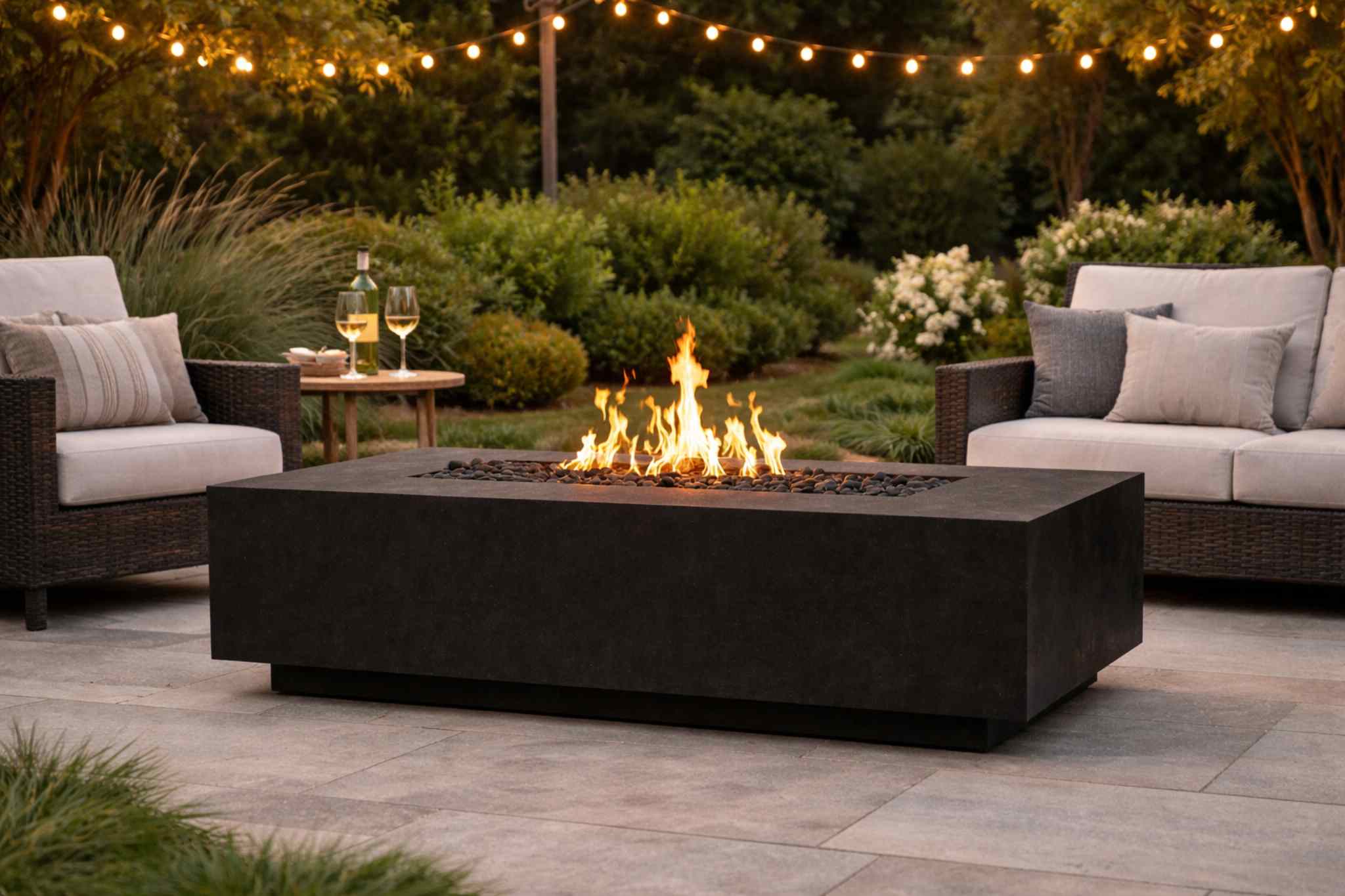 Studio Slim Modern Concrete Fire Table – All Backyard Fun