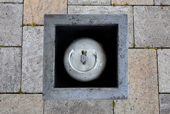 Square Concrete Propane Tank Enclosure | Outdoor Side Table – All ...