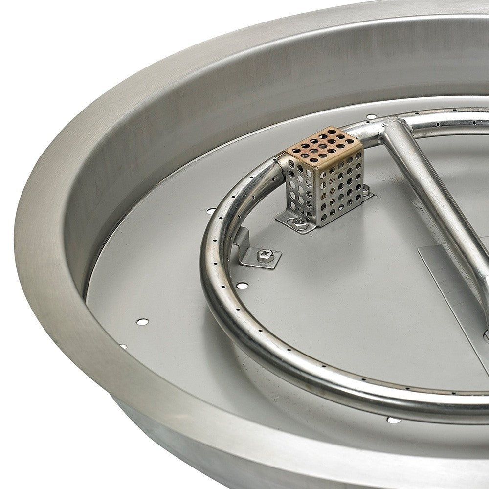 25" Round Stainless Steel Drop-in Fire Pit Pan Kit