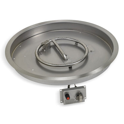 25" Round Stainless Steel Drop-in Fire Pit Pan Kit