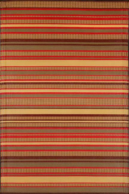 Warm Brown Stripes Outdoor Rug