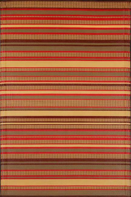 Warm Brown Stripes Outdoor Rug