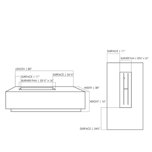 Prism Tavola 5 Concrete Fire Table