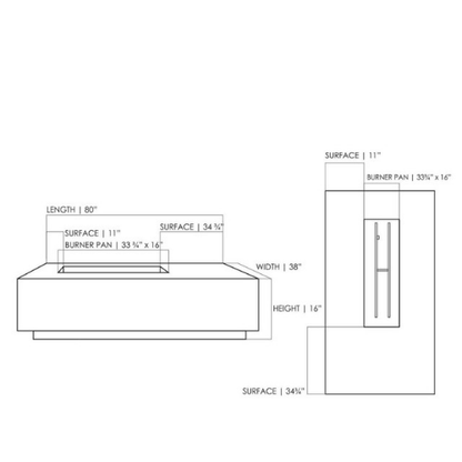 Prism Tavola 5 Concrete Fire Table