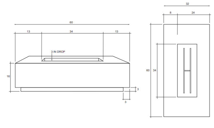 Prism Tavola 8 Concrete Fire Table