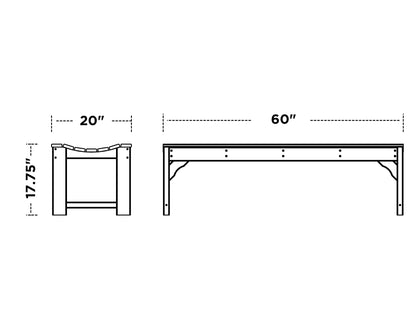 POLYWOOD Traditional Garden 60" Backless Bench
