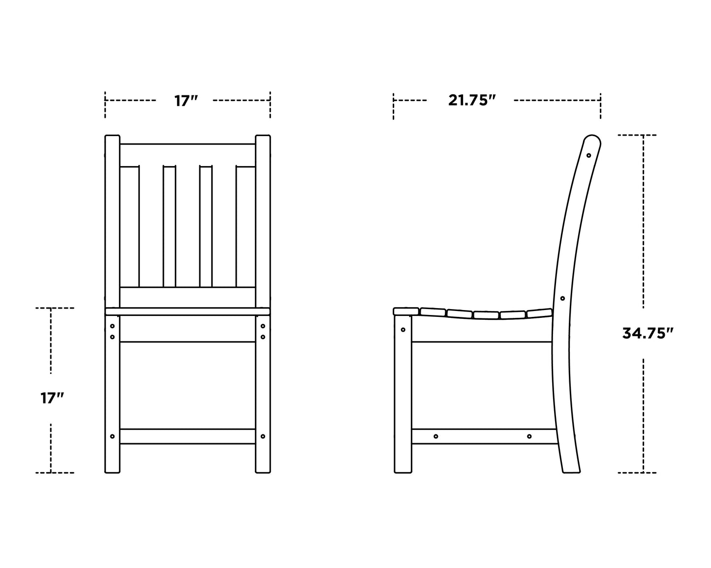POLYWOOD Traditional Garden Dining Side Chair