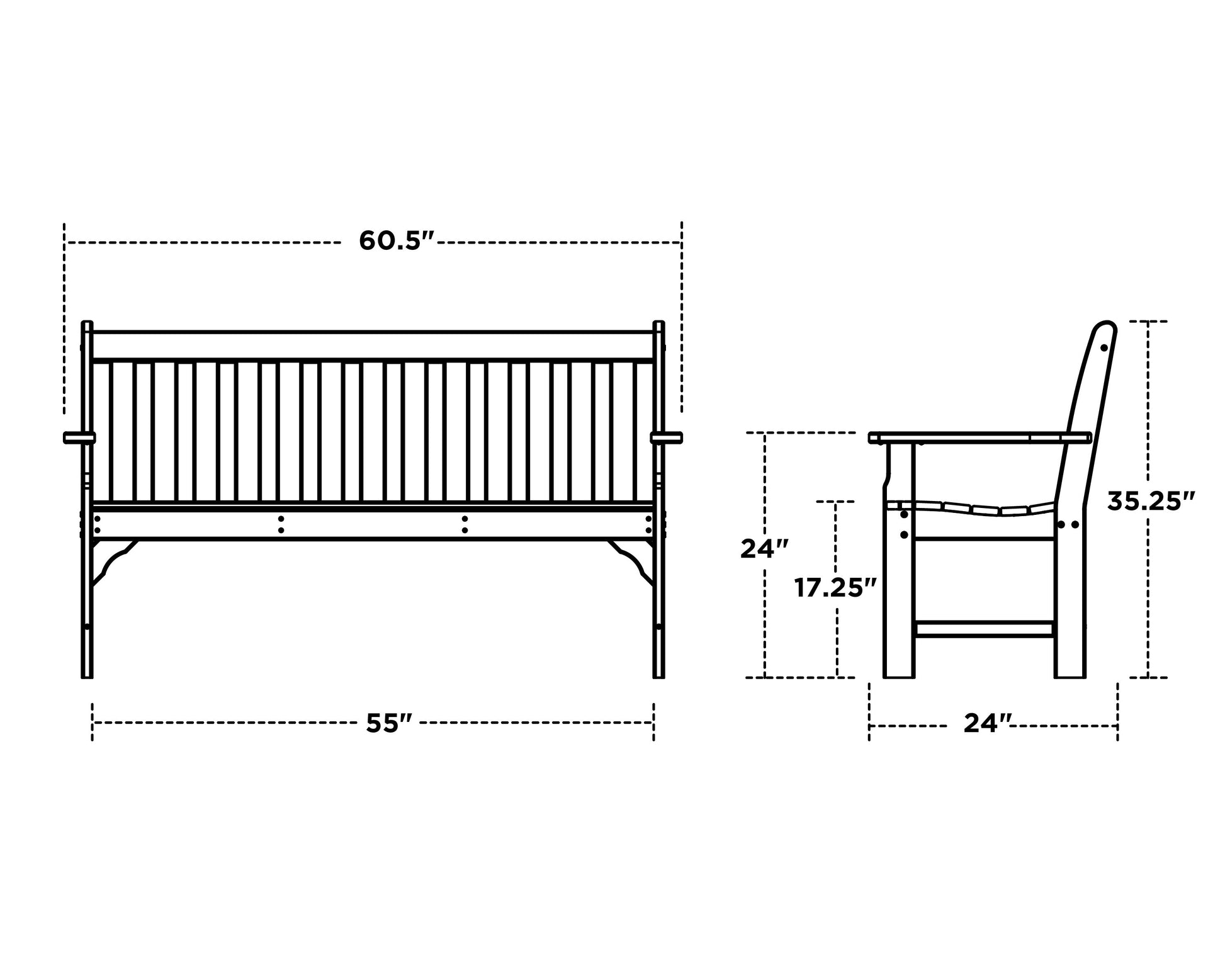Polywood Vineyard 60" Bench